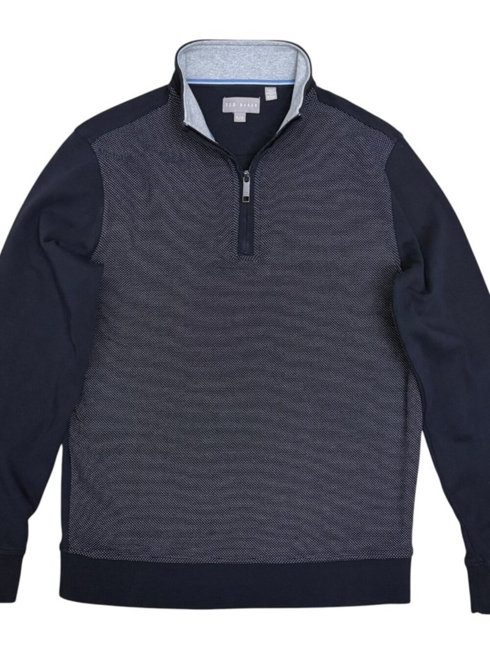 TED BAKER Quarter Zip Shacket Sweater Navy Business Casual Sweater Mens Small